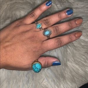 Vintage look turquoise rings